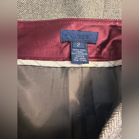 Vtg J.CREW 100%Wool Herringbone Skirt A-Line Brown Tan Vintage Blue Label Pleat - Picture 8 of 9